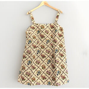 Cider Cottagecore Floral Tapestry Mini Dress Size 0XL NWT Square Neck Romantic
